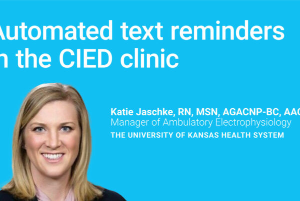 Automated text reminders. Headshot of Katie Jaschke